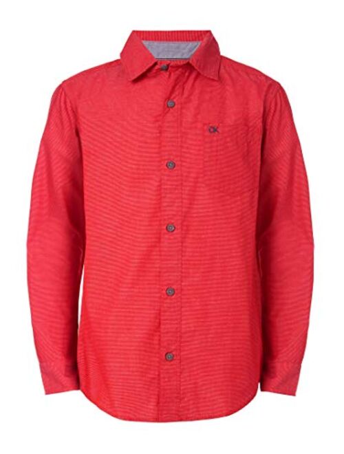 Calvin Klein Little Boys' Long Sleeve Button Down Shirt