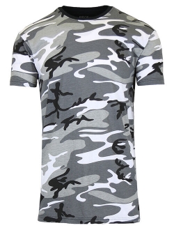 Men's Short Sleeve Crew Neck Camo Printed Tee (S-2XL)