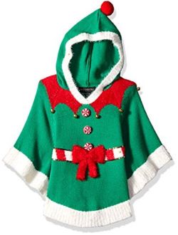 Girls Ugly Chrismas Sweater Poncho