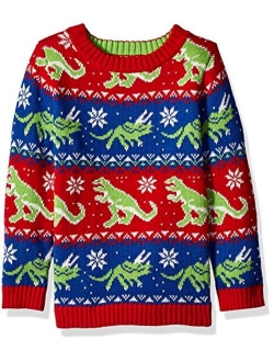 Boy's Dinosaur Fight Xmas Sweater