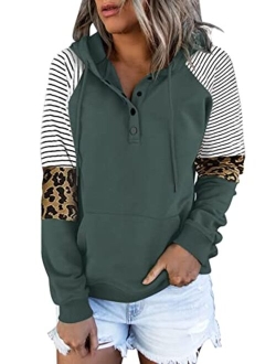 Ezymall Womens Casual Hoodies Pullover Tops Drawstring Long Sleeve Sweatshirts Fall Clothes With Pocket