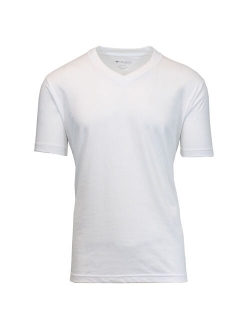 Men's Premium Cotton Blend Short Sleeve V-Neck Tees Upto 6XL