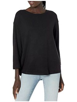 Amazon Brand - Daily Ritual Women's Cozy Knit Oversized Bateau-Neck 3/4-sleeve Tunic