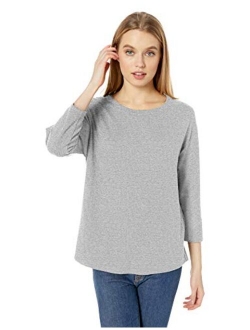 Amazon Brand - Daily Ritual Women's Cozy Knit Oversized Bateau-Neck 3/4-sleeve Tunic