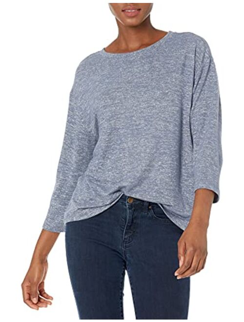 Amazon Brand - Daily Ritual Women's Cozy Knit Oversized Bateau-Neck 3/4-sleeve Tunic