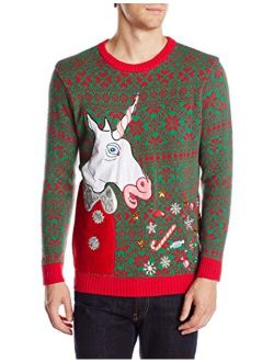 Men's Ugly Christmas Unicorn Sweater Light Up