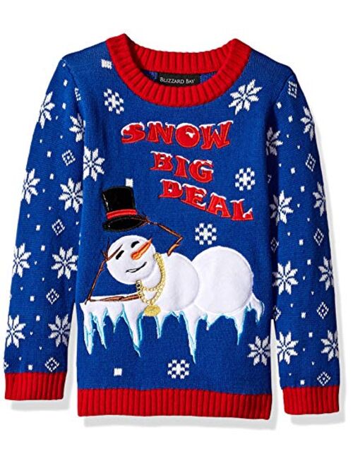 Blizzard Bay Boys Ugly Chrismas Sweater Stars-Snowman