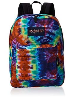 SuperBreak Backpack - Lightweight School Pack, Red Hippie Days
