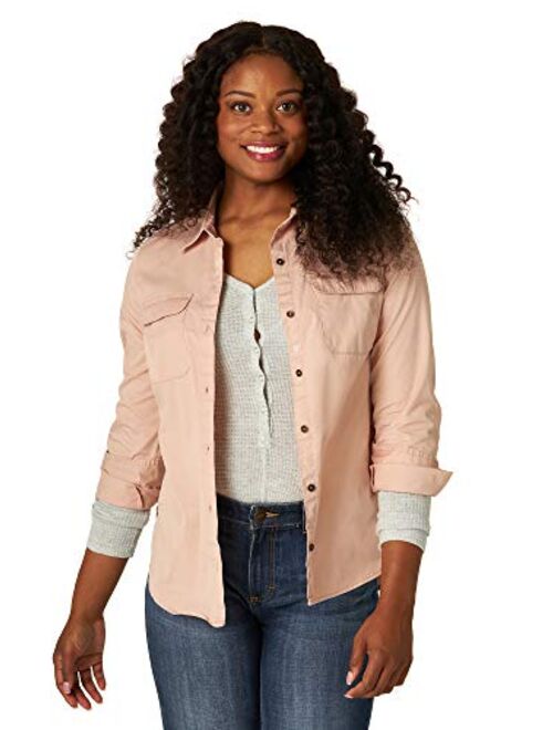 Lee Riders Riders by Lee Indigo Women's Heritage Long Sleeve Button Front Solid Twill Shirt