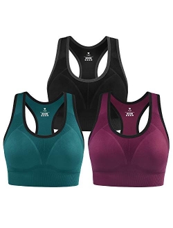 Sports Bras for Women Padded Racerback Sports Bra Seamless Yoga Bra High Impact Workout Bra Gym Activewear Bra