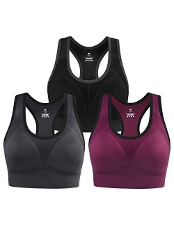 Sports Bras for Women Padded Racerback Sports Bra Seamless Yoga Bra High Impact Workout Bra Gym Activewear Bra