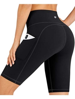 Workout Shorts for Women with Pockets 8"/5" Biker Shorts for Women High Waisted Yoga Shorts Compression Running Shorts