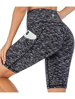 Workout Shorts for Women with Pockets 8"/5" Biker Shorts for Women High Waisted Yoga Shorts Compression Running Shorts