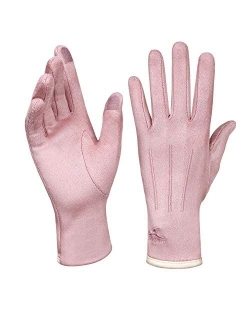 Women Winter Touchscreen Gloves Soft Comfortable Thermal Elastic Stretch Texting Glove for Traveling, Cycling, Running