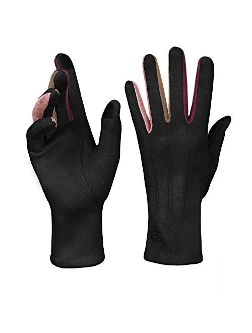 Achiou Women Winter Touchscreen Gloves Soft Comfortable Thermal Elastic Stretch Texting Glove for Traveling, Cycling, Running