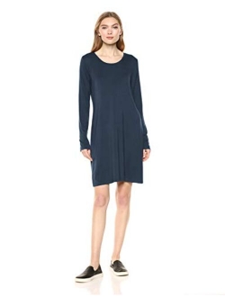 Amazon Brand - Daily Ritual Women's Jersey Long-Sleeve Scoop-Neck T-Shirt Dress