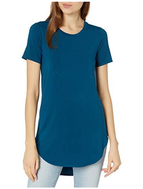 Daily Ritual Women's Jersey Short-Sleeve Open Crew Neck Tunic