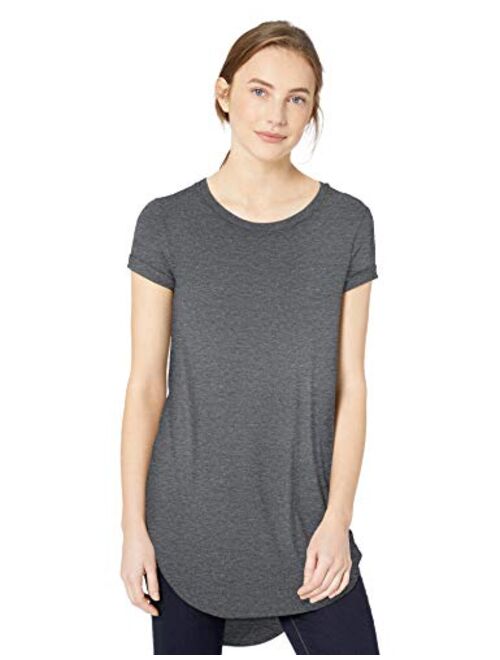 Daily Ritual Women's Jersey Short-Sleeve Open Crew Neck Tunic