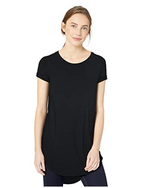 Daily Ritual Women's Jersey Short-Sleeve Open Crew Neck Tunic