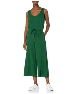 Amazon Brand - Daily Ritual Women's Rayon Spandex Fine Rib Wide-Leg Jumpsuit