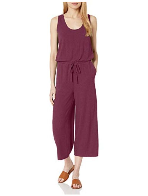 Amazon Brand - Daily Ritual Women's Rayon Spandex Fine Rib Wide-Leg Jumpsuit