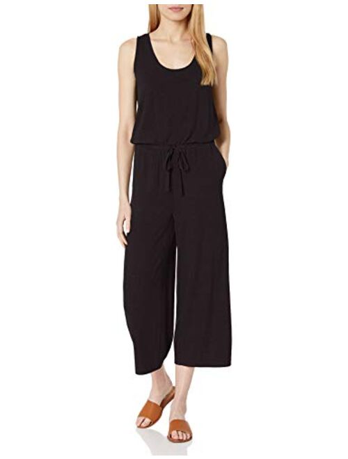 Amazon Brand - Daily Ritual Women's Rayon Spandex Fine Rib Wide-Leg Jumpsuit