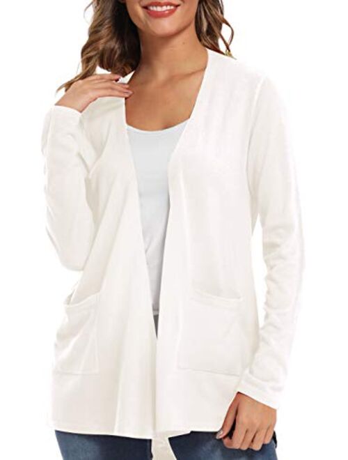 Urban CoCo Women's Long Sleeve Open Front Cardigan with Pockets