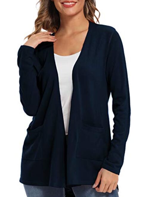 Urban CoCo Women's Long Sleeve Open Front Cardigan with Pockets