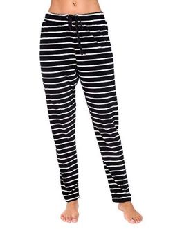 Women's Stripe Velvet Drawstring Lounge Pants