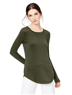 Amazon Brand - Daily Ritual Women's Supersoft Terry Long-Sleeve Shirt with Shirttail Hem