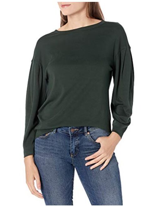 Amazon Brand - Daily Ritual Women's Pima Cotton and Modal Interlock Volume Balloon-Sleeve Top