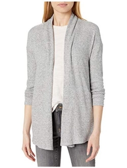 Amazon Brand - Daily Ritual Women's Cozy Knit Rib Draped Open-Front Cardigan Sweater