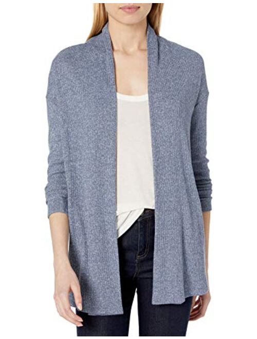 Amazon Brand - Daily Ritual Women's Cozy Knit Rib Draped Open-Front Cardigan Sweater