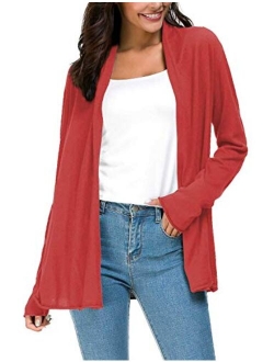 Women's Long Sleeve Open Front Casual Thin Cardigan