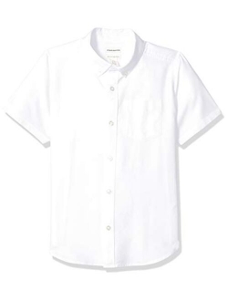 Boys' Uniform Short-Sleeve Woven Oxford Button-Down Shirt