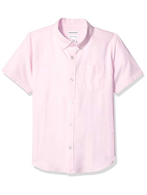 Amazon Essentials Boys' Uniform Short-Sleeve Woven Oxford Button-Down Shirt