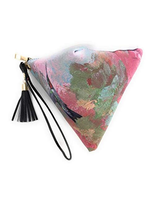 Value Arts Hummingbird Triangle Wristlet Clutch Purse