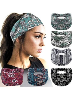 Headbands For Men/Women, 6 PCS Cotton Headbands Yoga Sports Headbands Elastic Non Slip Sweat Bands Workout Headband