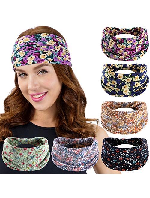 Headbands For Men/Women, 6 PCS Cotton Headbands Yoga Sports Headbands Elastic Non Slip Sweat Bands Workout Headband