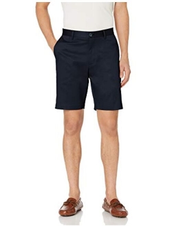 Amazon Brand - Buttoned Down Men's Slim Fit Flat Front 9" Inseam Chino Short, Supima Cotton Non-Iron