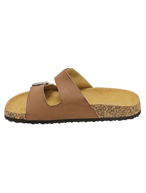 ANNA Glory Women's Slide Sandals Cork Footbed Double Buckle