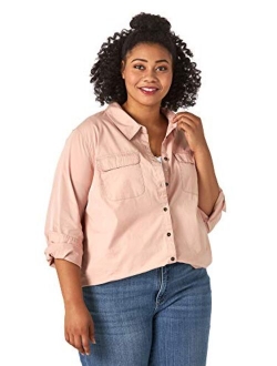 Riders by Lee Indigo Women's Plus Size Twill Long Sleeve Shirts