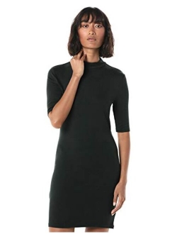 Women's Karen Short Sleeve Mock Neck Body Con Mini Dress