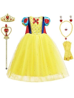 Princess Dresses for Girls Costumes Birthday Party Halloween Costume Cosplay Dress up for Little Girls 3-12 Years