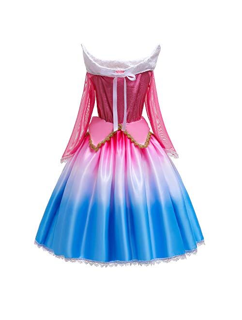 Princess Dresses for Girls Costumes Birthday Party Halloween Costume Cosplay Dress up for Little Girls 3-12 Years