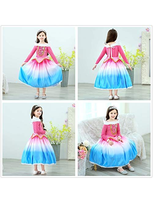 Princess Dresses for Girls Costumes Birthday Party Halloween Costume Cosplay Dress up for Little Girls 3-12 Years