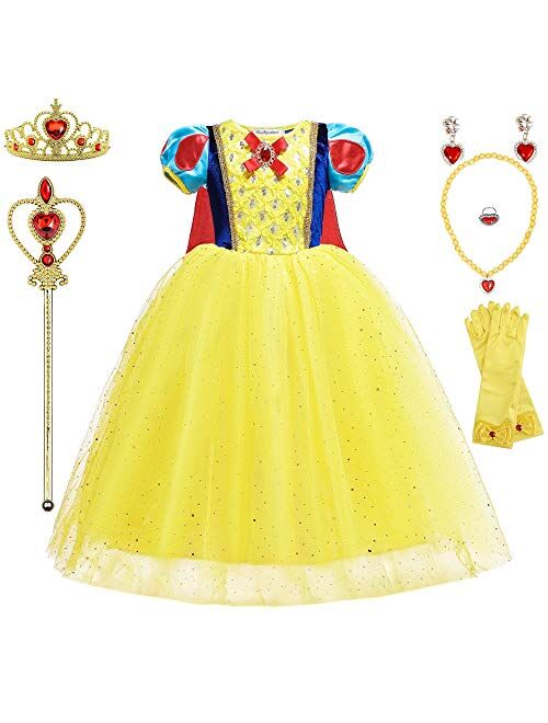 Princess Dresses for Girls Costumes Birthday Party Halloween Costume Cosplay Dress up for Little Girls 3-12 Years