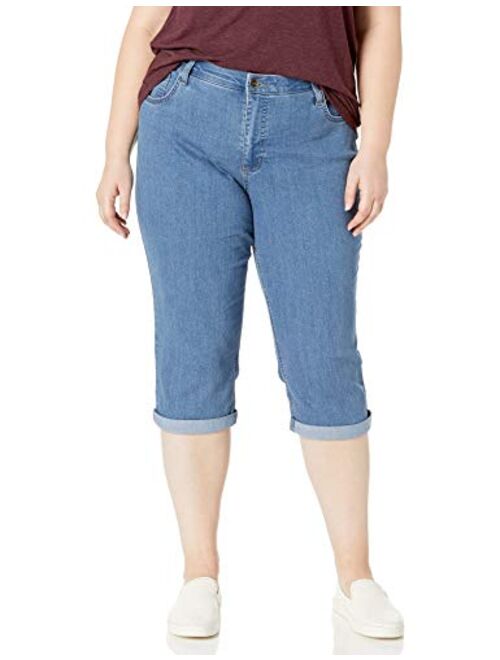 Lee Riders Riders by Lee Indigo Women's Plus-Size Comfort Waist Cuff Capri