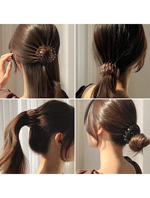 2021 Fashion Hair Clips Expandable Pony Tail Holders Hair Ties Birdnest Hair Clip Ponytail Hairpin Curling Iron Bun Maker Hair Styling Tool Claw Hair Clips For Woman Girl