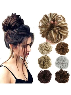 Hair Bun Extensions Wavy Curly Messy Hair Extensions Donut Hair Chignons Hair Piece Wig Hairpiece Medium Brown onesize